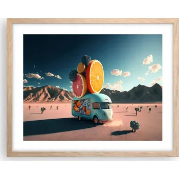 Obraz Obraz plakát v rámu světlý dub 50x40 - foto karavanu do obýváku
