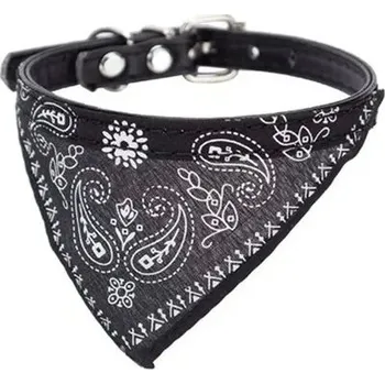 Obleček pro psa Šátek pro psa, kočku na krk - nastavitelný 20 - 28 cm - černá,krk 20-28cm