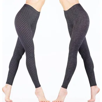 Dámské legíny JADEA - Dámské bavlněné Legíny šedého vzoru Gris 2ks - L/XL