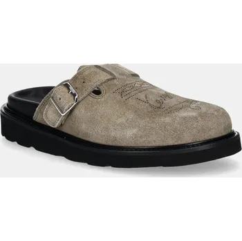 Pánské pantofle Semišové pantofle Kenzo Matto Clogs, 40, zelená, 81X