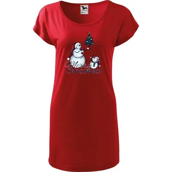 Dámské tričko DOBRÝ TRIKO Dámské tričko/šaty Merry Christmas! Velikost: M, Barva: Červená
