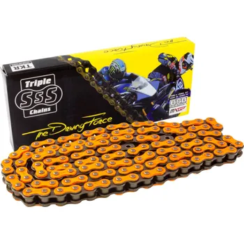 Řetěz na kolo Triple S standard řetěz 420-116 článků, oranžová barva CHS420116OR