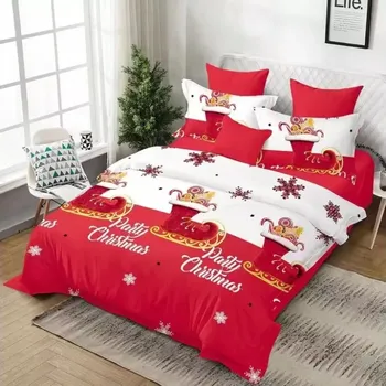 Povlečení Povlečení vánoční třídílné santova brusle