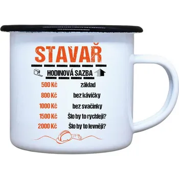 DOBRÝ TRIKO Plecháček s potiskem Hodinová sazba stavař Velikost plecháčku: 330 ml