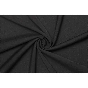 Kostýmová elastická směsová vlna - Černá s jemným melírem