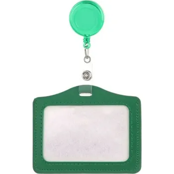 Obal na doklad Pouzdro na karty se samonavíjecí šňůrou - Zelená