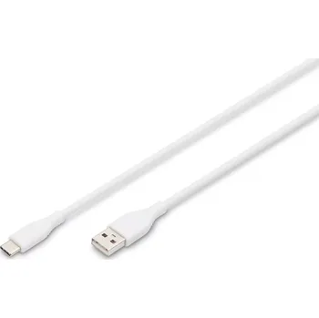 Datový kabel Silikonový kabel USB-A na USB-C 60W 0,5m bílý