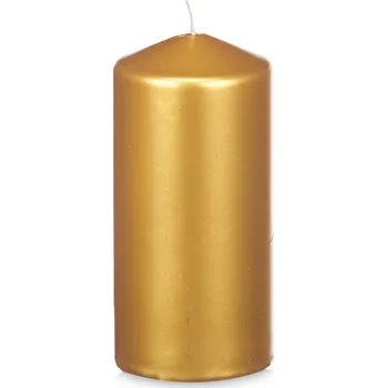 Svíčka ACORDE Válcová zlatá svíčka LUNAR, Ø 7 cm, výška 15,5 cm