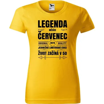 Dámské tričko DOBRÝ TRIKO Dámské tričko s potiskem Zrození legendy měsíce Barva: Žlutá, Velikost: S
