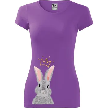 DOBRÝ TRIKO Dámské tričko Králík s korunkou Velikost: L, Barva: Fialová