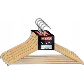 Věšák Sada 5 dřevěných ramínek na oblečení Vavio