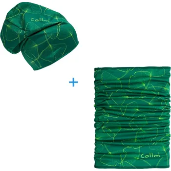 Čepice COLLM Oboustranná čepice + zimní nákrčník ORGANIC GREEN Žlutá