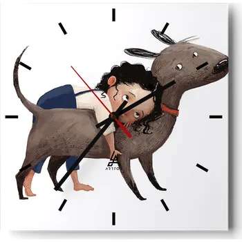 Hodiny Velké nástěnné hodiny 40x40 cm pro děti - Skleněné a tiché