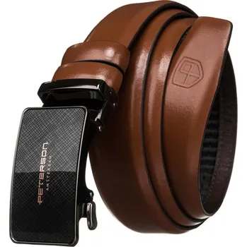 Opasek Peterson hnědý pánský opasek s černou sponou PTN A001 BROWN Velikost: 105