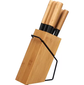 Kuchyňský nůž Kinvara Sada 6 kuchyňských nožů s bambusovými rukojeťmi BAMY ve stojanu
