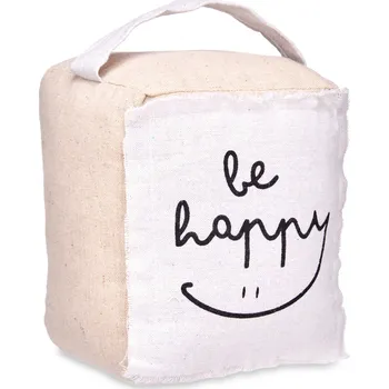 Keramický dřez Giftdecor Dveřní zarážka BE HAPPY, 14,5 x 16 x 19 cm