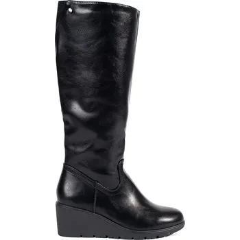 Dámské kozačky Černé dámské kozačky na klínku, podpatek 6 cm YL158B Velikost: 36