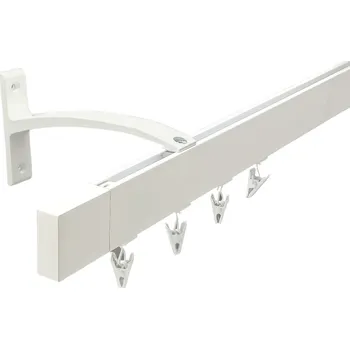 Garnýž Kovovégarnýže.cz Garnýže Square line elegance square bílá lesklá Varianta jednořadá nebo dvouřadá: Dvouřadá, Délka: 151-200cm, Uchycení látky: kolečkový jezdec+šnekový háček