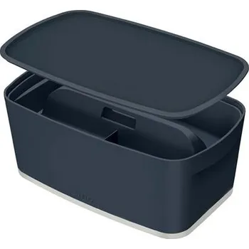 LEITZ Úložný box s víkem MyBox Cosy + Organizér s držadlem, velikost S, sametová šedá