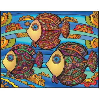 omalovánky Colorvelvet Sametový obrázek Ryby Naif 47x35cm