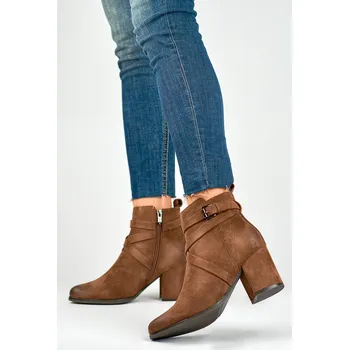 Dámská zimní obuv Dámské boty na podpatku 260037FX model 184855 Hnědé - Laura LA.FI 36