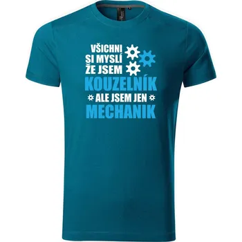 Pánské tričko DOBRÝ TRIKO Pánské tričko Kouzelník mechanik Velikost: XL, Barva: Petrolejová