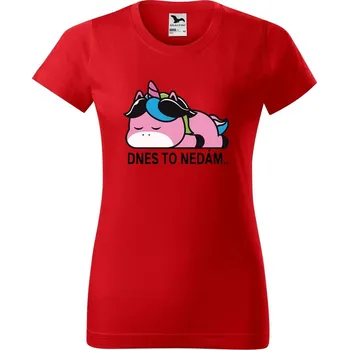 Dámské tričko DOBRÝ TRIKO Dámské tričko s potiskem Dnes to nedám Barva: Červená, Velikost: L