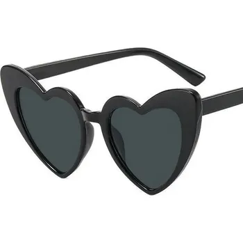 Sluneční brýle | retro brýle styl srdce - černošedá