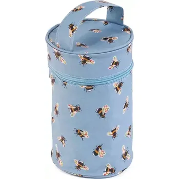 Organizér galanterie Vak na klubíčka s otvorem - Včelky - modrý (Wool Holder Blue Bee)