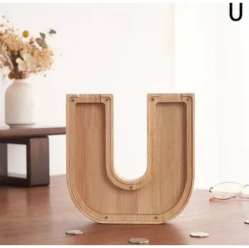 Pokladnička Dřevěná abecední pokladnička pro děti | Dětská dekorace, Pokladnička - U