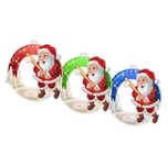 Bauer Decor Akrylátová vánoční ozdoba kulatá - Santa Claus - baseball Barva: Modrá