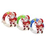 Bauer Decor Akrylátová vánoční ozdoba kulatá - Santa Claus - tenis Barva: Modrá