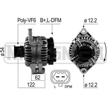 Alternátor ERA Alternátor ERA 210689A + DOPRAVA ZDARMA!
