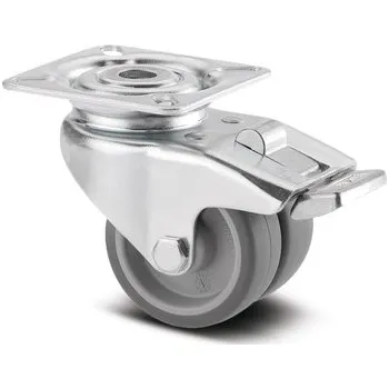 Pojezdové kolečko Agila Twin TENTE Přístrojová kolečka 50mm, s brzdou, plotýnka, 2975PJO050P40