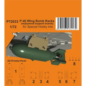Plastikový model 1/72 P-40 Wing Bomb Racks (SP.HOBBY) 3D-Print