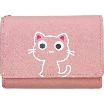 Dámská peněženka s kočičím motivem - Růžová