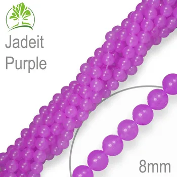 Korálek Korálky z minerálů Jadeit Purple (barvený) přírodní polodrahokam. Velikost pr.8mm. Balení 10Ks.