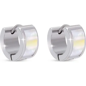 Náušnice biju Náušnice z chirurgické oceli, kroužek ozdobený perletí 1003328