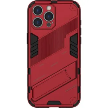 Pouzdro na mobilní telefon Odolný ochranný kryt se stojánkem pro iPhone 16 Pro Max - červený
