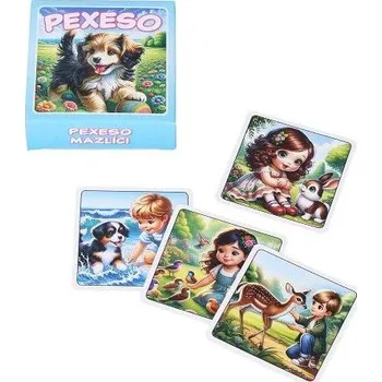 Pexeso MikroTrading Pexeso Mazlíci v krabičce - modré