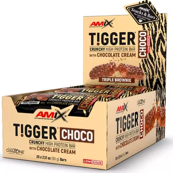 Amix TIGGER Zero Choco Protein Bar 20x60g Příchuť: Marzipan Cake