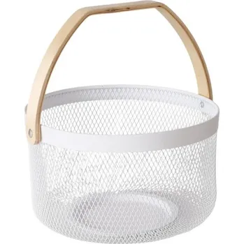 Boltze Dekorativní košík z kovu KOLEO, Ø 17 cm, bílý