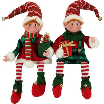 Vánoční dekorace Skřítek Elf s visícíma nohama 222371 64 cm mix motivů 1 ks