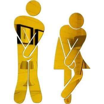 Samolepící dekorace Nálepka na WC | dekorace na zeď - Zlatá