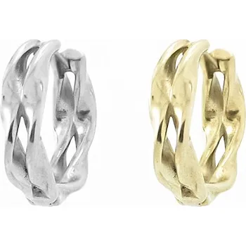 Náušnice Náušnice 15mm z chirurgické oceli Silk Twist - Nerez RL