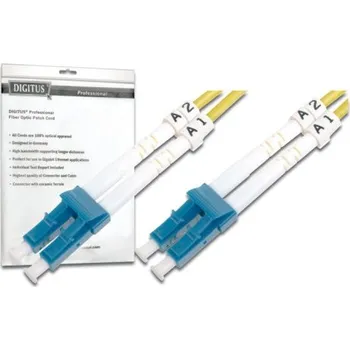 DIGITUS Fiber Optic Patch Cord, LC to LC, Singlemode, OS1, 09/125 µ, Duplex Length 2m