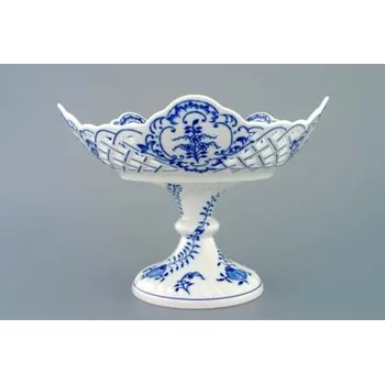 Český porcelán, a.s., Dubí Mísa pětihranná prolam. na ozd. noze níz. 24 cm, cibulák, Český porcelán
