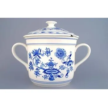 Český porcelán, a.s., Dubí Hrnek Český s 2 uchy s víkem s výřezem 3,0 l, cibulák, Český porcelán