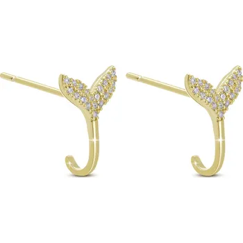 Náušnice biju Stříbrné náušnice, pozlacený lístek 1003351