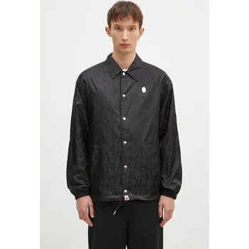 Bunda A Bathing Ape Lux Sport Pattern Jacquard Nylon Coach Jacket, L, černá, 99X